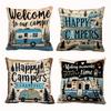 Campers' Paradise: Unique Decorative Pillow Covers with RV and Nature Designs Sofa Cushion Cover Home Room Decoration