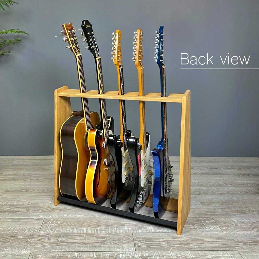 WOODWORKS Made in Japan Guitar Stand for Electric Holder Guitar, 3-piece (Brown)