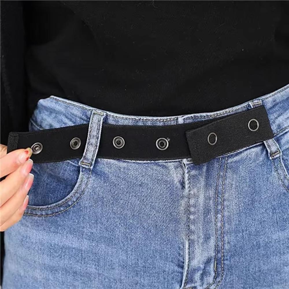 Stretch Trousers Waist Belt Buckle Free Elastic Waist Extenders Elastic Expansion Buckle  Women Men