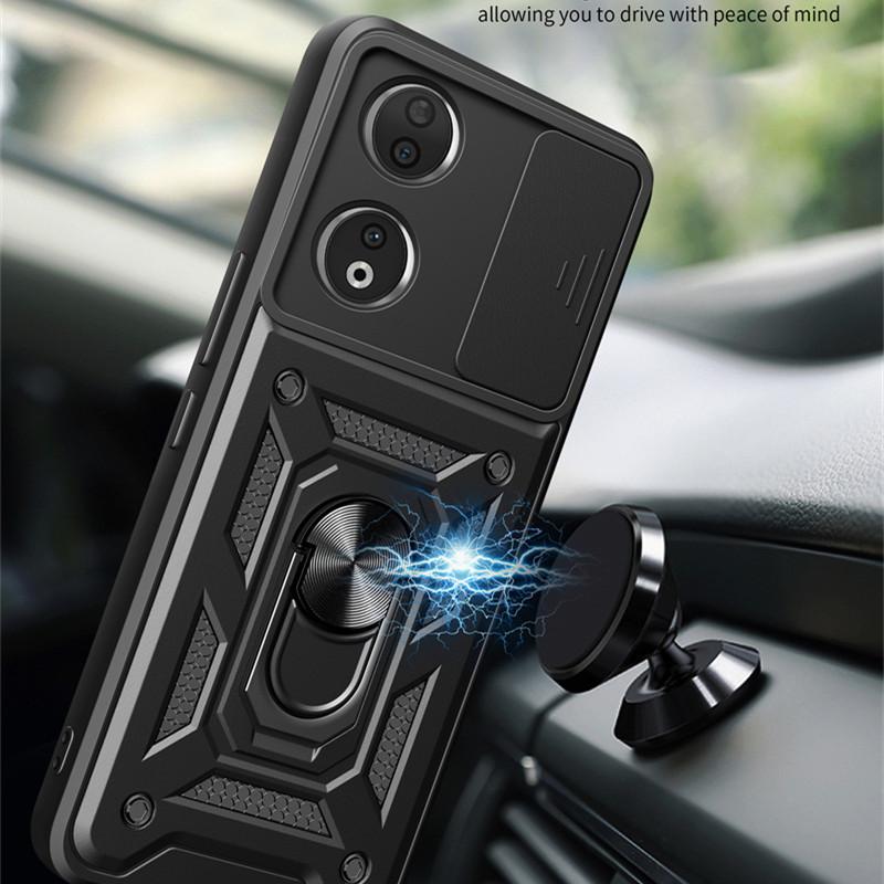 Armor Case For Honor 90 Smart Honor 70 Lite Cover Lens Protection With Ring Magnetic Holder Coque Fundas