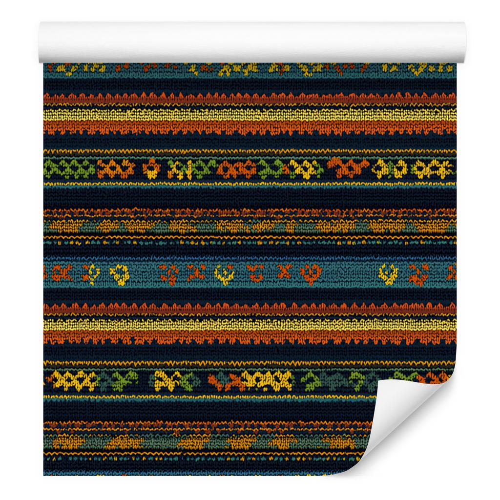 Colorful Rust and Ochre Knit Wallpaper for Living Room and Bedroom 50x1000
