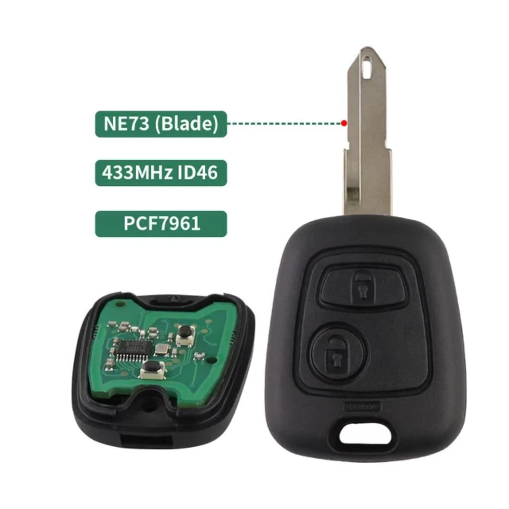 JINGXIN Пульт для автомобильного ключа 433 МГц Для Peugeot 107 206 306 Для Citroen C1 C2 C3 Saxo Xsara Picasso Чип ID46 PCF7961 Без логотипа Автомобильный ключ