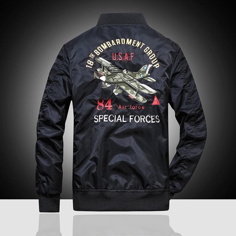 Мужская куртка Осенняя куртка-бомбер ВВС Мужская вышивка Бейсбольная форма Повседневная куртка