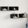 VidaXL Wall Cabinets 2 Pcs, Hanging Shelves with Storage, Floating Living Room Furniture, Modern, Black 840432
