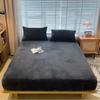 Warm Winter Velvet Fleece Fitted Sheet Elastic Mattress Cover Couple 2 Seater Bed Linens Luxury Double Bed Sheet