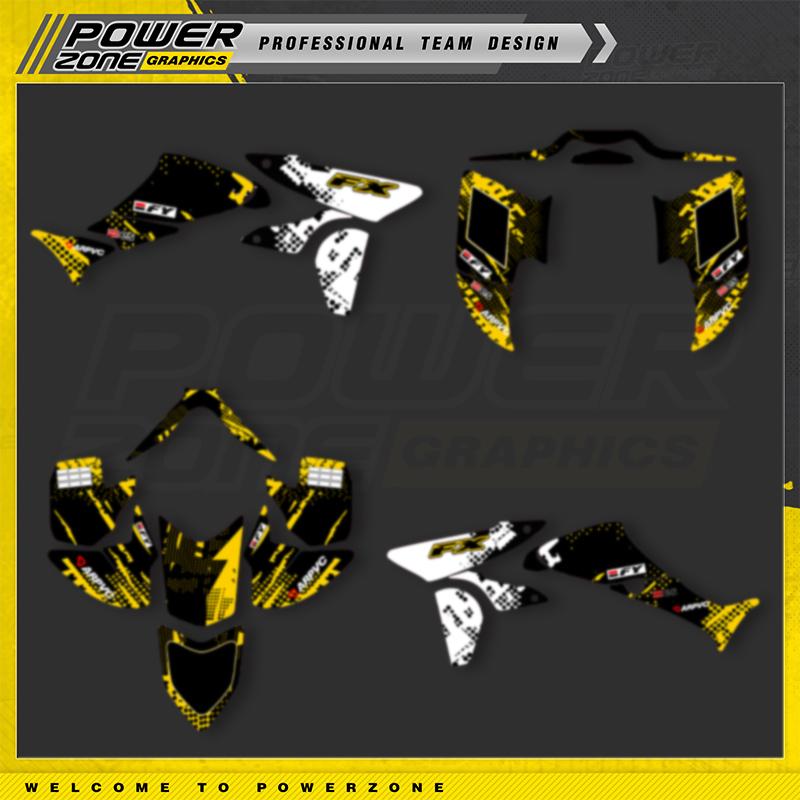 PowerZone New Design Custom Team Graphics Backgrounds Decals Stickers Kit For Honda 2005-2014 TRX450 Supermoto 450cc