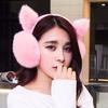 Winter Warm Earmuffs Super Soft Ultra-Thick Friendly To Skin Solid Color Women Earmuffs Ear Cover with Cat Ears