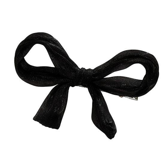 Girl Hairpin Pearlescent Luster Bowknot Decor Non-Slip Design Bangs Side Half-Tied Hair Clip Hair Accessories