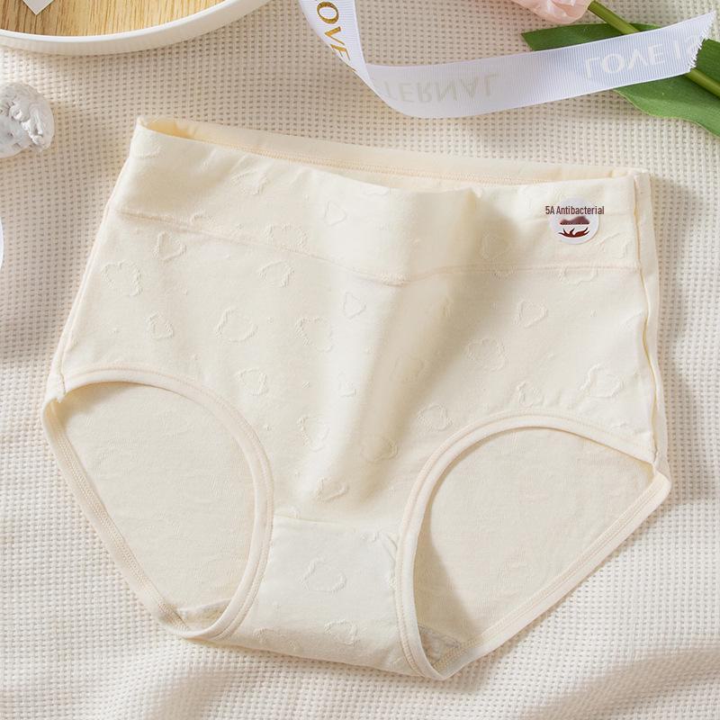 Женское хлопковое нижнее белье с высокой талией и антибактериальной промежностью 5A — большой размер, бесшовное и удобное