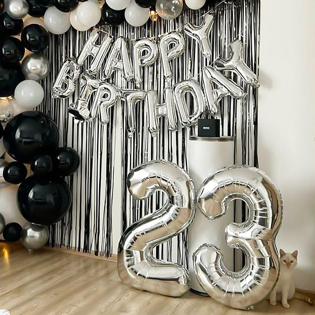 32-дюймовые золотые и серебряные шары-цифры, вечеринка по случаю дня рождения, свадьба на День святого Валентина, годовщина, украшение для новогодней вечеринки