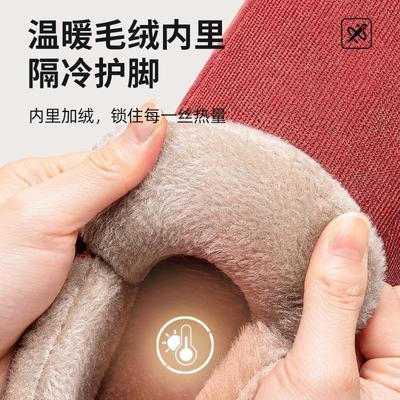 Пожилые хлопковые туфли женские зимние новые домашние комнатные нескользящие теплые домашние тапочки на танкетке с мягкой подошвой зимние однотонные хлопковые туфли мужские