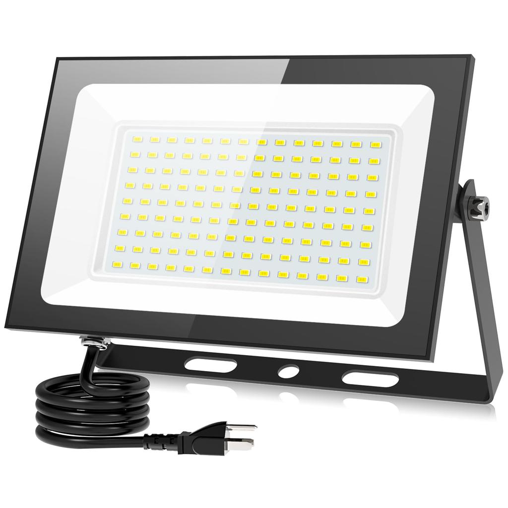 SUKITEN 100W 15,000LM IP66 Waterproof LED Floodlight, Outdoor Work Light, 6500K Daylight White, High Brightness, High Heat Dissipation, Energy