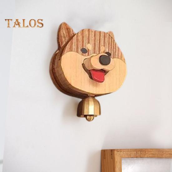 Деревянный дверной звонок в виде собаки, магнитный/липкий дверной звонок в форме мультяшной собаки, звонок для владельцев магазинов с прозрачным звонком