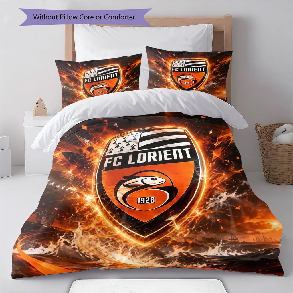 FC Lorient Bedding Quilt Set Quilt Cover Pillowcase Home Decoration Birthday Gift (1 * duvet cover + 2 * pillowcase, without core)