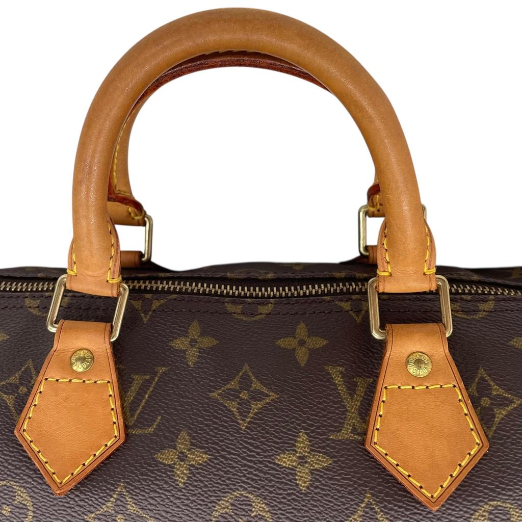 Подержанная сумка Louis Vuitton Monogram Speedy 35 M41524 Бостонская сумка Канва Коричневый Аутентичная 1213