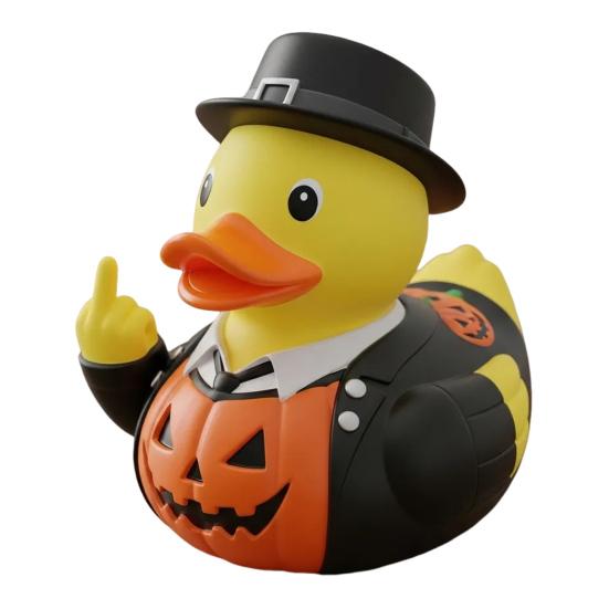 Halloween Middle Finger Duck Spooky Skull Bat Pumpkin Duck Figurine Resin Desktop Ornament for Holiday Home Office Decor