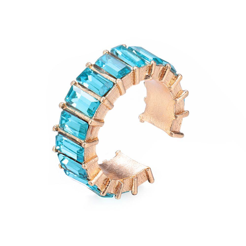 Rhinestone Dangle No Piercing Earrings CZ Cuff Earrings Statement C-shaped Cubic Zirconia Ear Cuff