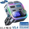 T37 Bluetooth FM Transmitter & Car MP3 Player with Dual Type-C Ports and PD36W Fast Charging