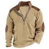 Men's Zip Polar Fleece Sweatshirt Outdoor Stand Collar Thick Tactical Sweatshirt