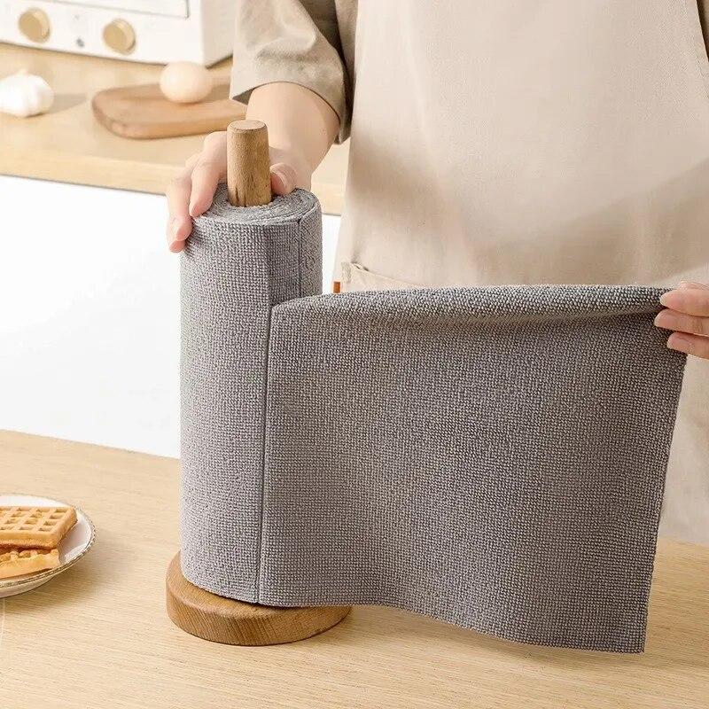 1 Roll Cleaning Wipes Household Kitchen Cloth Microfiber Towel Rolls Dish Rags Washing Towel KTJ