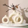 Circle Vase Living Room Decoration Donut Shape Plastic Vase Modern Simplicity Dining Table Furnishings Creativity Flower Vase