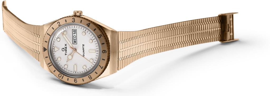 TIMEX Q TW2U95700 Кварцевые часы Кремовый циферблат Винтажный стиль Браслет из нержавеющей стали