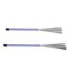 2 Pcs Drum Brush Retractable Steel Wire Rubber Handle Jazz Drum Brushes for Performance Purple