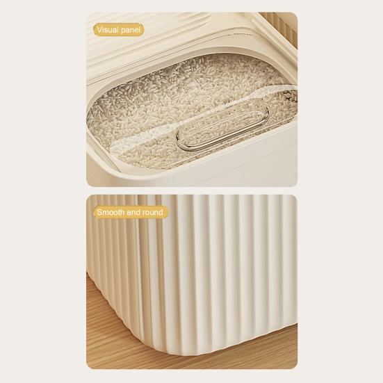 Ведро для риса 15 кг с мерным стаканом, прозрачная крышка, пищевой пластик, герметичный для животных