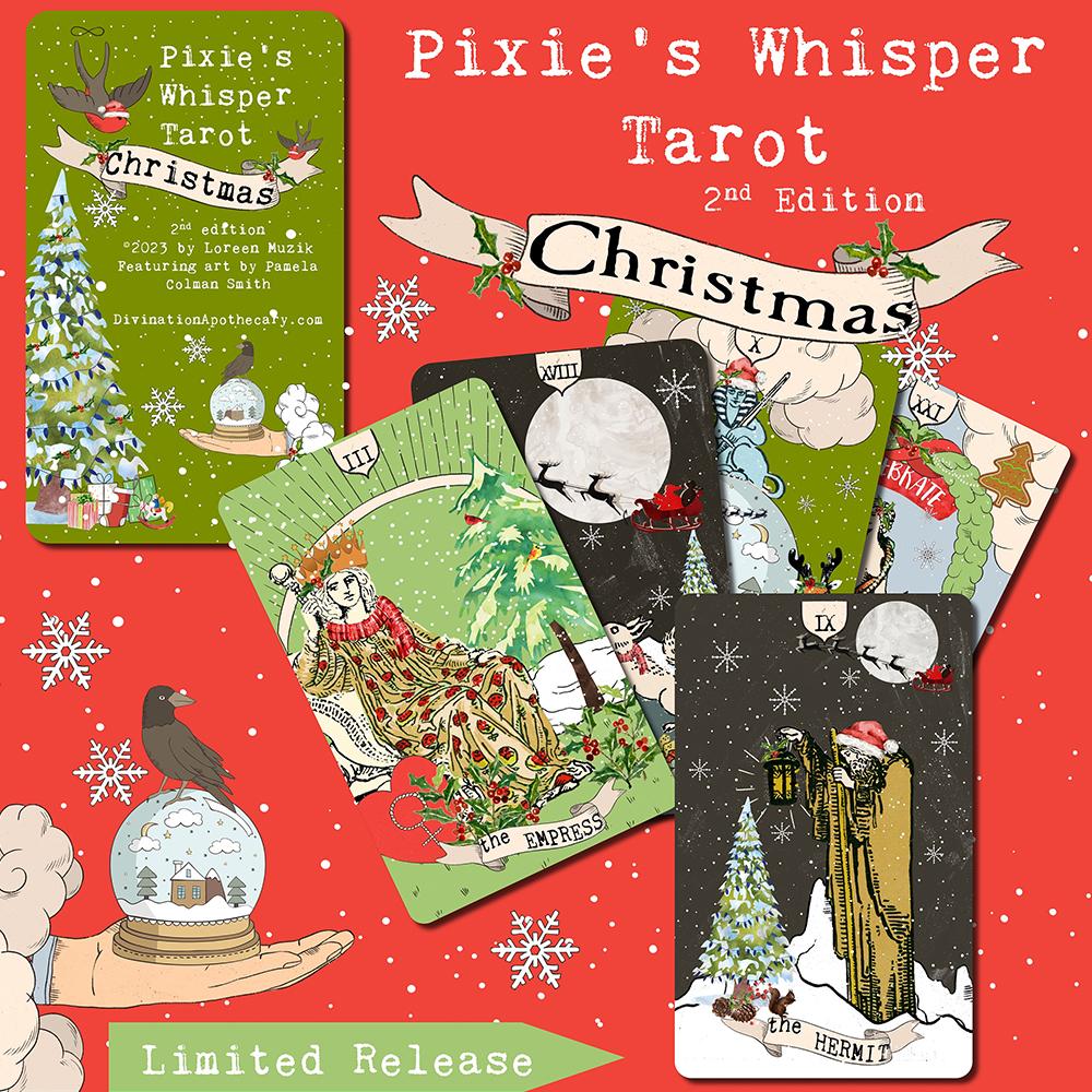 12*7cm Pixie's Whisper Tarot Deck Christmas Edition Limited Release, 78 Tarot Cards with 10+ Different Types of Card Back