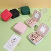 1pcs Portable Mirror Split Zipper Earring Earrings Necklace Jewelry Box Storage Jewelry Box Leather bag