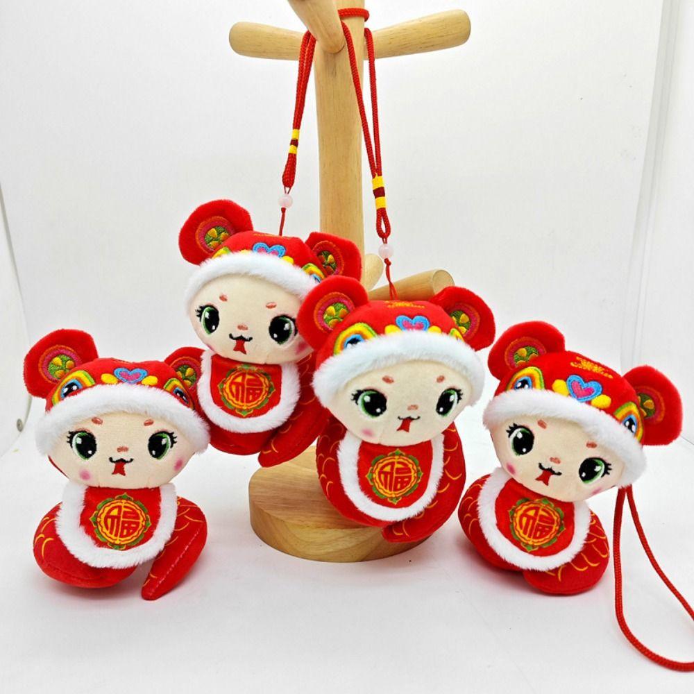 Multicolor Snake Year Mascot Pendant Cartoon Snake Plush Toy New Lucky Charm  Gift
