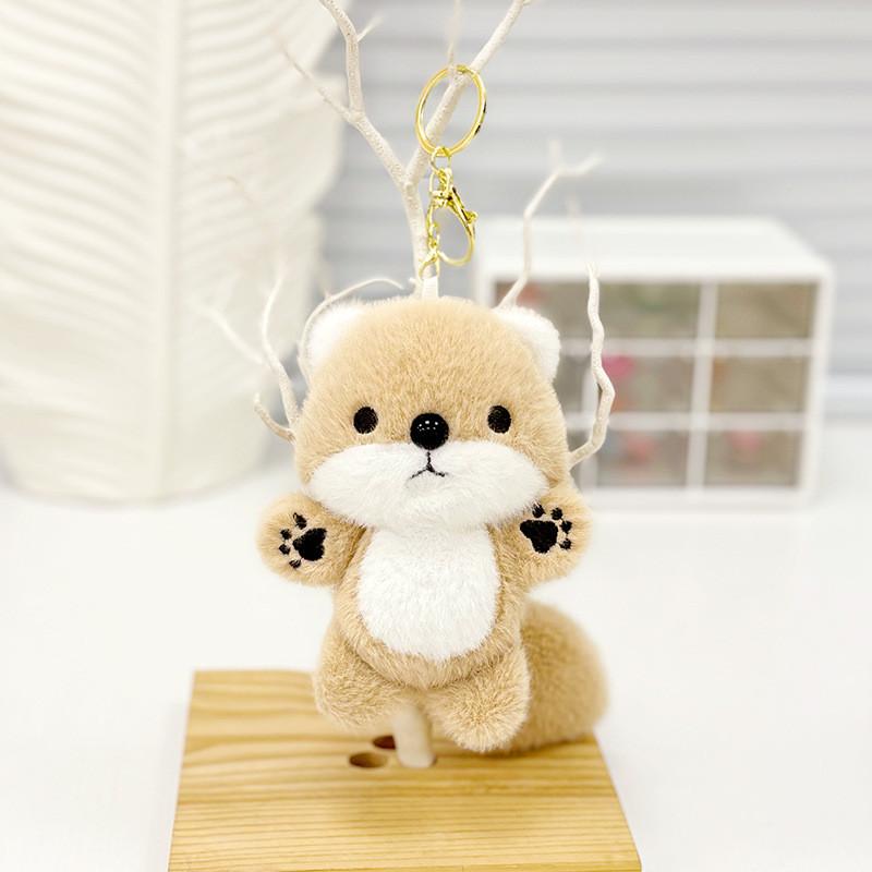 Cute Plush Otter Keychain Charm Fluffy Animal Bag Pendant Perfect For Gifts