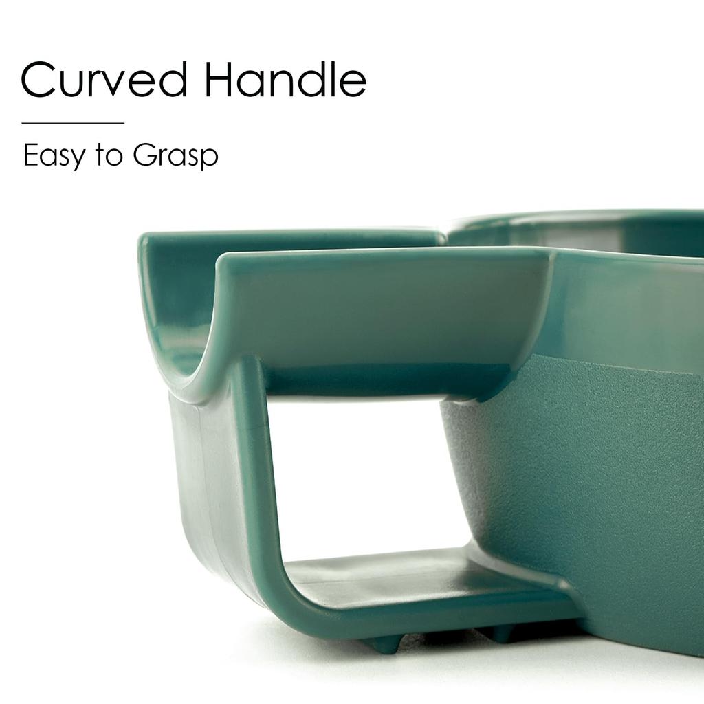 Linkidea Пластиковая чаша для бритья с широким большим легким вспениванием, чаша для крема для бритья мокрой бритвой для мужчин, нескользящая ручка, горловина, вместимость, ребра, (зеленый)