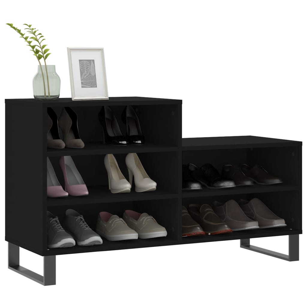 Shoe Rack Black 102 x 36 x 60 cm Engineered Wood