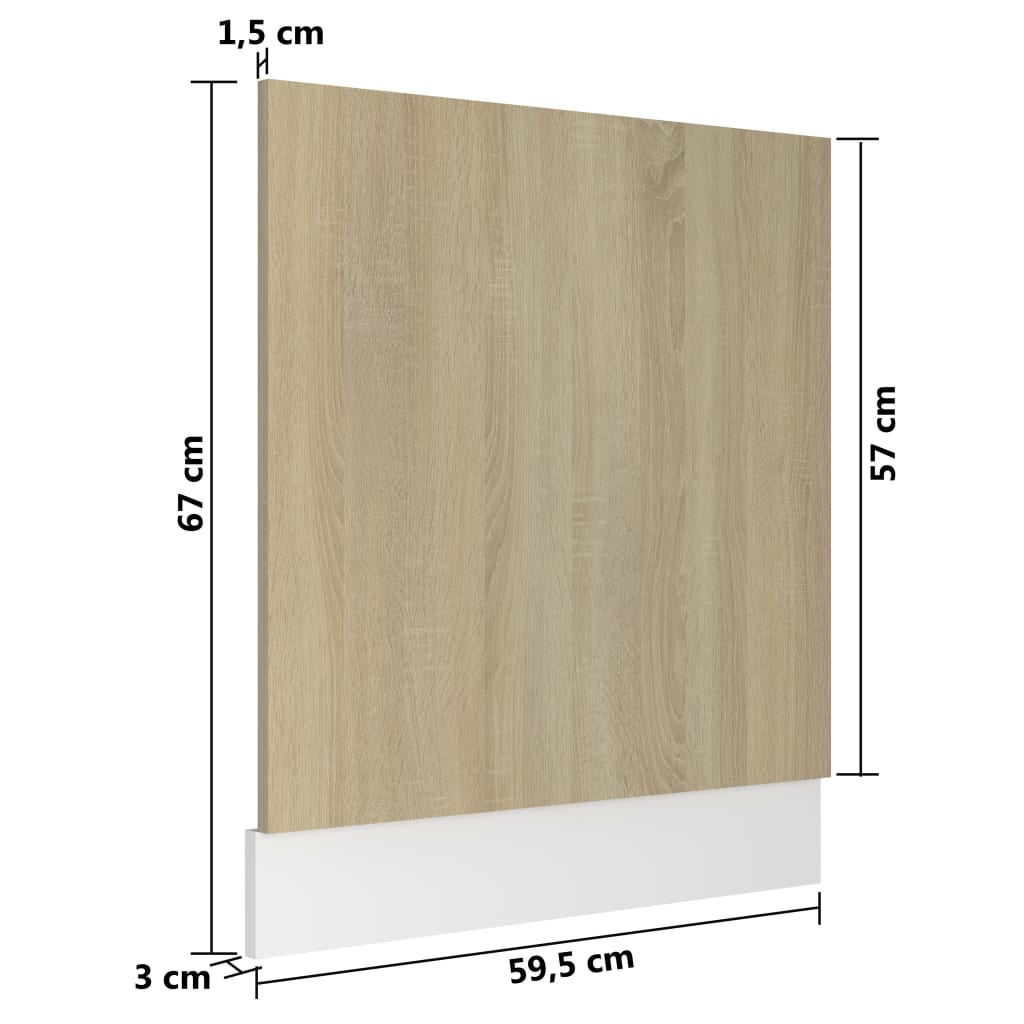 Dishwasher Panel Lyon Sonoma Oak 59.5 x 3 x 67 cm Wood Based Material