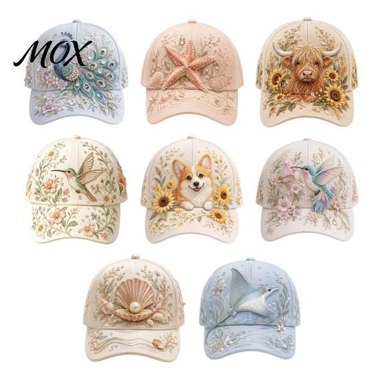 Stylish Daily Casual Sun Hat Women Floral Baseball Cap, 3D Animal Flower Print, Adjustable Trucker Hat, Lightweight Breathable Summer for Outdoor
