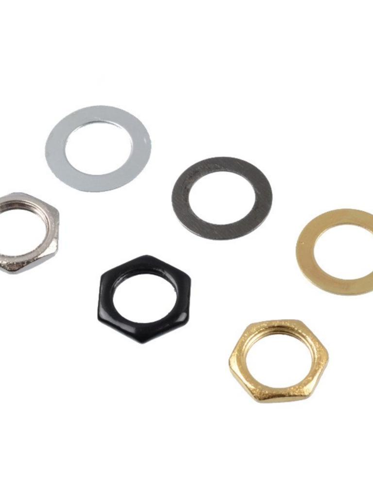 6.35mm Audio Output Electric Bass Guitar Jack with Hex Screw Nut and Washer