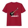 Rock Stars Are Born in January n Roll Birthday s T Shirt Black 2XL vintage Washed Unisex Soft Casual Comfortable