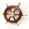 Solid Brass Handle 18" Wooden Helm Ship Wheel Boat Steering Antique Wall Decor