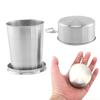 Portable With Keychain Stainless Steel Folding Coffee Handcup Telescopic Mug Collapsible Cup