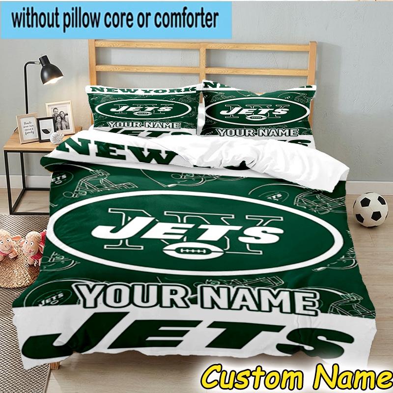 3pcs Custom Name Jets Helmet Bedding Set Includes 1 Duvet Cover & 2 Pillowcases for All Seasons Dormitory Home Decor Christmas gifts