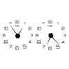 DIY Wall Clock Acrylic Frameless Mirror Surface Wall Sticker Clock Decor for Living Room BedroomBlack