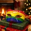 Прочная маска Mardi Gras из твердого пластика для мужчин и женщин, красочная радужная маскарадная маска с перьями, карнавальная, венецианская, для вечеринки, Хэллоуина, косплея