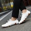 Обувь для активного отдыха Мужская повседневная обувь Мужские лоферы Винтажные слипоны Дизайнерские туфли на плоской подошве для отдыха Большие размеры 38-47 Кроссовки из коровьей кожи Белые