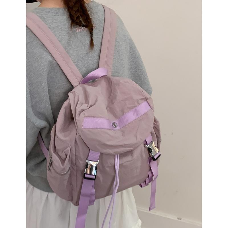 Casual Nylon Cloth Backpack Bag Women's 2025 New Fashion College Style Simple Backpack Large Capacity Student School Bag