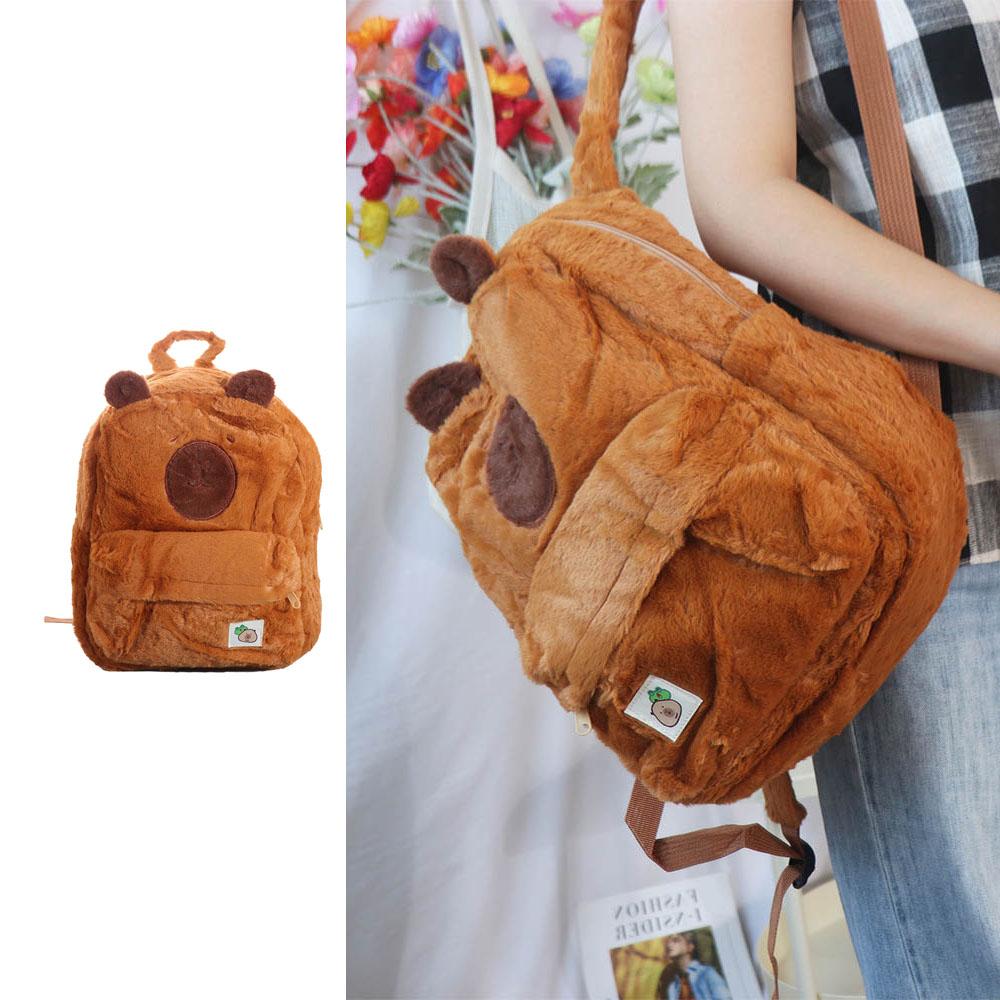 School Bag Capybara Shoulder Bag Large Capacity Cartoon Capybara Handbag  Kids Birthday Gift