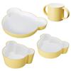Tak KIDS DISH Gift Box Bear Yellow Tak Kids Dish Dishwasher Safe (Yellow) Children's Dishware Set, 4 Pieces, Made In Japan, Unbreakable, Microwave