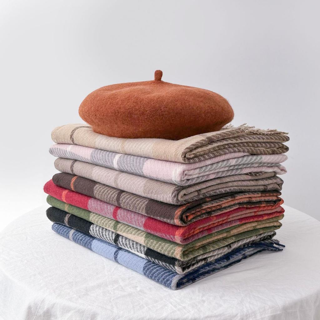 Зимняя новая высококачественная имитация кашемира с крупной сеткой, универсальная теплая толстая студенческая шаль для женщин 2024 года