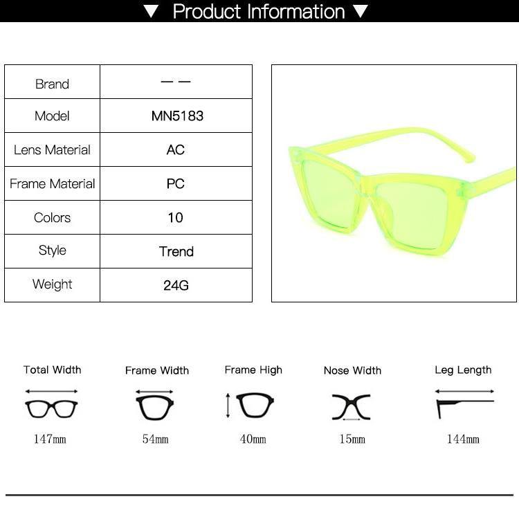 Модные солнцезащитные очки «кошачий глаз» женские ретро квадратные стеклянные солнцезащитные очки женские очки леди очки