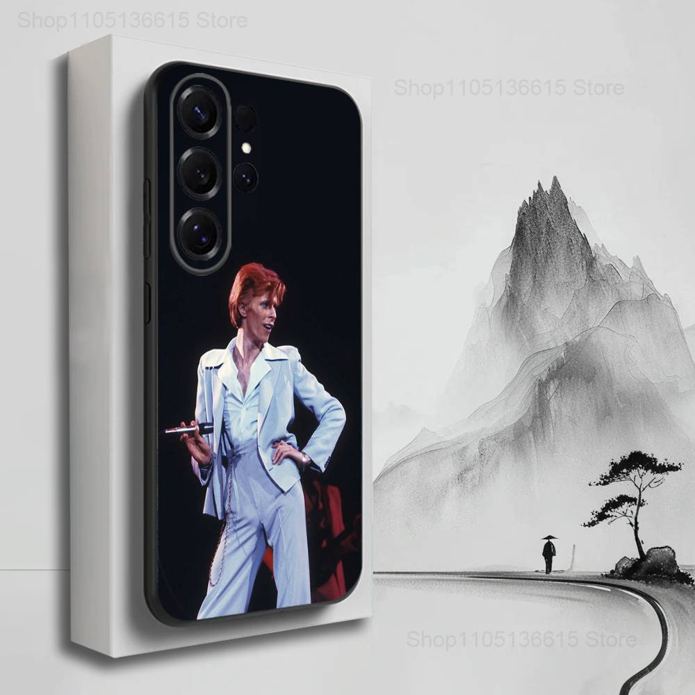 Singer D-David B-BOWIE Phone Case For Samsung S25,S24,S23,S22,S21,S20,S10,S9,Ultra,Plus,Lite,FE,Soft Silicone Black Cover